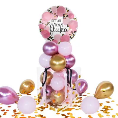 Ballongbox Leopard Det är en Flicka