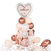 Ballongbox Roséguld Grattis på Födelsedagen