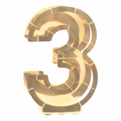 Ballongbox Siffra Guld Metallic - Siffra 3