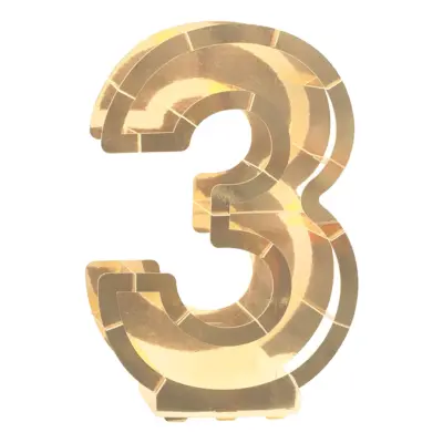 Ballongbox Siffra Guld Metallic - Siffra 3