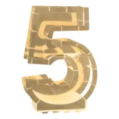 Ballongbox Siffra Guld Metallic - Siffra 5