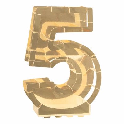 Ballongbox Siffra Guld Metallic - Siffra 5