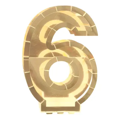Ballongbox Siffra Guld Metallic - Siffra 6