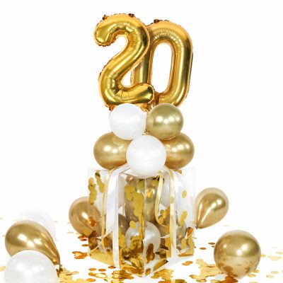 Ballongbox Siffror Guld 20