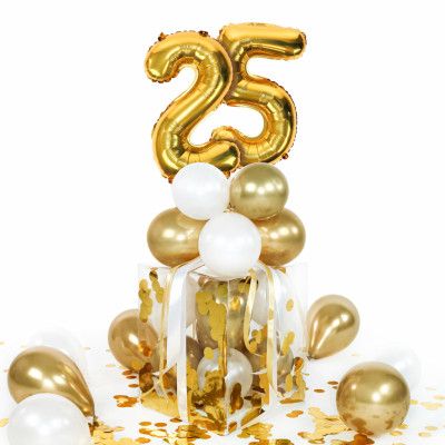 Ballongbox Siffror Guld 25
