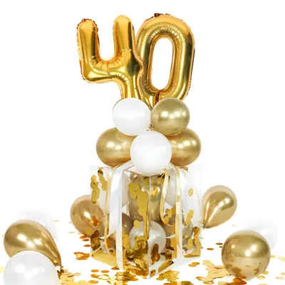 Ballongbox Siffror Guld 40