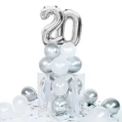 Ballongbox Siffror Silver 20