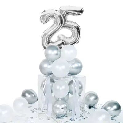 Ballongbox Siffror Silver 25