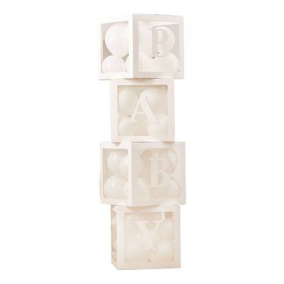 Ballongboxar Baby med Ballonger Vit