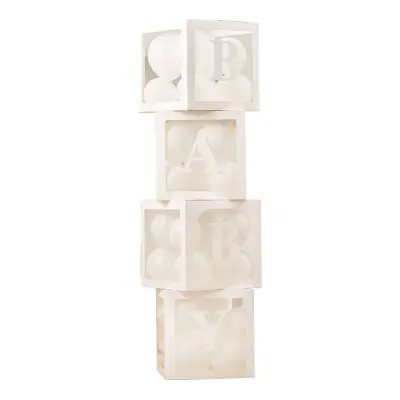 Ballongboxar Baby med Ballonger Vit