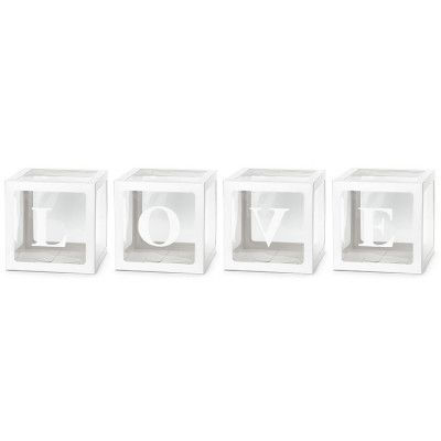 Ballongboxar LOVE 30x30cm 4-pack