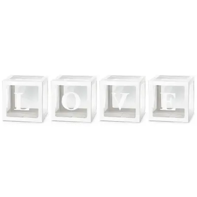 Ballongboxar LOVE 30x30cm 4-pack