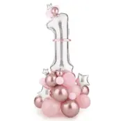 Ballongbukett 1 År Rosa 90x140cm