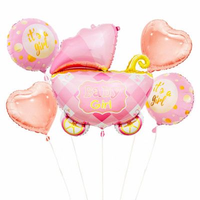 Ballongbukett Baby Girl - 5-pack