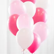 Ballongbukett Babyrosa