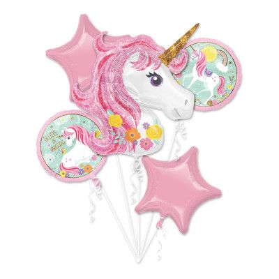 Ballongbukett Enhörning - 5-pack