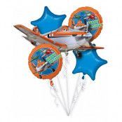 Ballongbukett Flygplan/Planes - 5-pack