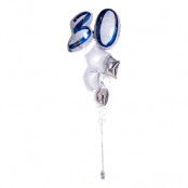 Ballongbukett Marble Shape Birthday 30 Guld/Blå