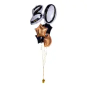 Ballongbukett Marble Shape Birthday 30 Guld/Svart