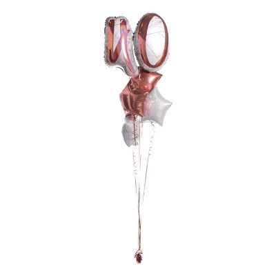 Ballongbukett Marble Shape Birthday 40 Roséguld