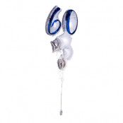 Ballongbukett Marble Shape Birthday 60 Guld/Blå