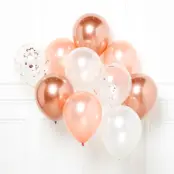 Ballongbukett Roséguld/Krom - 10-pack