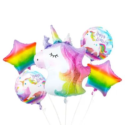 Ballongbukett Unicorn - 5-pack
