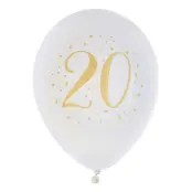 Ballonger 20 Vit/Guld