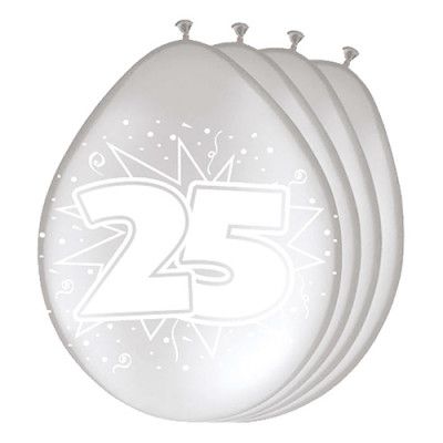 Ballonger 25-års Jubileum Silver - 8-pack