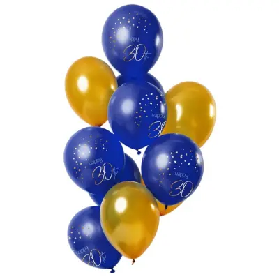 Ballonger 30 års Elegant True Blue 33cm 12-pack