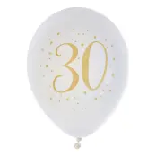 Ballonger 30 Vit/Guld