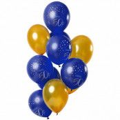 Ballonger 50 års Elegant True Blue 33cm 12-pack