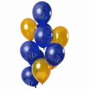 Ballonger 60 års Elegant True Blue 33cm 12-pack