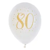 Ballonger 80 Vit/Guld - 8-pack