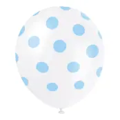 Ballonger Blå Prickiga - 6-pack