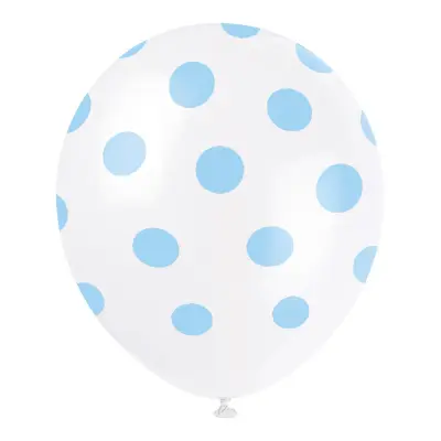 Ballonger Blå Prickiga - 6-pack