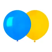 Ballonger Blå/Gul Runda Stora - 50-pack