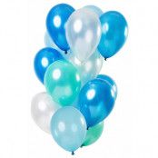 Ballonger Blue Azure Metallic 33 cm 15-pack