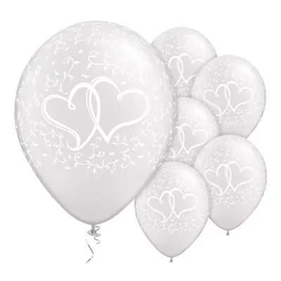 Ballonger Bröllop Hjärtan Vita - 25-pack