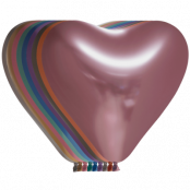 Ballonger Chrome Hjärtan Flerfärgade 6-pack