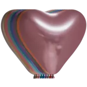Ballonger Chrome Hjärtan Flerfärgade 6-pack
