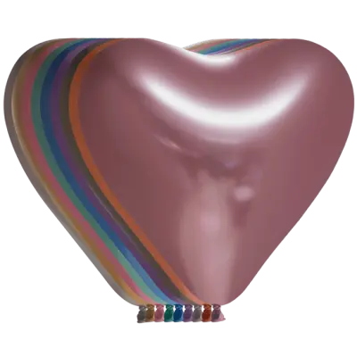 Ballonger Chrome Hjärtan Flerfärgade 6-pack