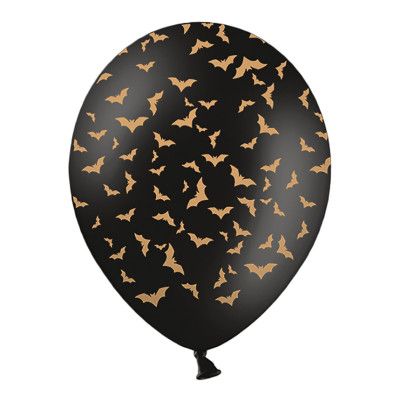 Ballonger Fladdermöss Svart Pastell/Guld - 6-pack