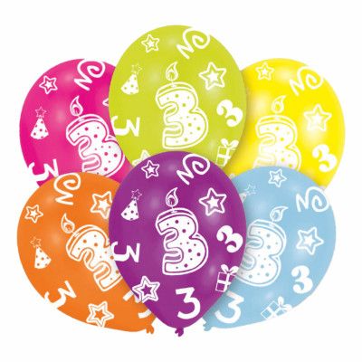 Ballonger Flerfärgad 3 År - 6-pack