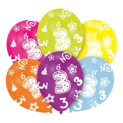 Ballonger Flerfärgad 3 År - 6-pack