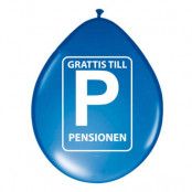 Ballonger Grattis till Pensionen - 8-pack