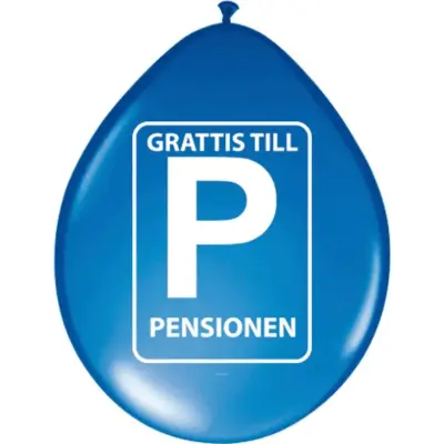 Ballonger Grattis till pensionen 8-pack