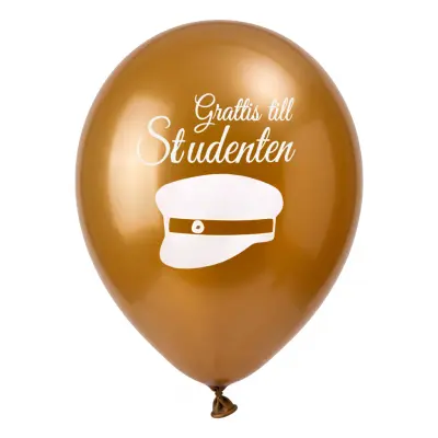 Ballonger Grattis till Studenten Guld - 8-pack