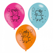 Ballonger Greta Gris / Peppa Pig 6-pack, 3 färger