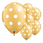 Ballonger Guld Polka Dot - 50-pack